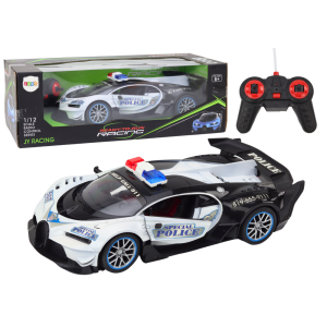Coche de policía teledirigido Lean toys 1:12 con luces y mando