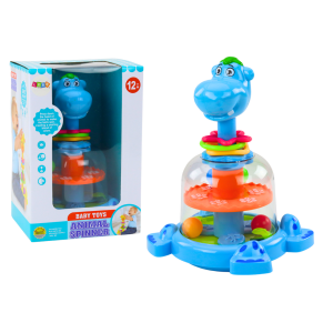 Trompo Hipopótamo con Bolas para Bebés Color Azul