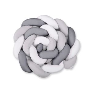 Protector de Cuna Knot Bumper XXL My Sweet Baby - Blanco y Gris