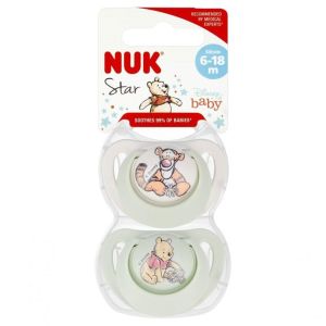 Chupetes de Silicona Nuk Star 6-18 meses - 2 Piezas