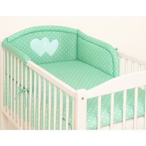Protector de Cuna My Sweet Baby Universal Hearts Mint