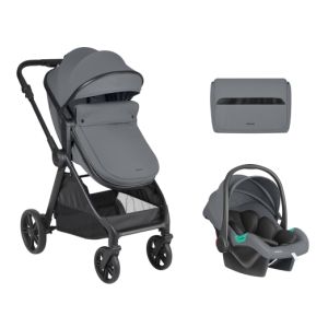 Cochecito 3 en 1 Kikkaboo Eloe Gris Oscuro transformable
