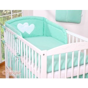Juego de Cuna 3 piezas My Sweet Baby - Corazones Colgantes Mint