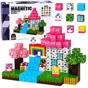 Set de bloques magnéticos de 100 piezas con temática mágica.