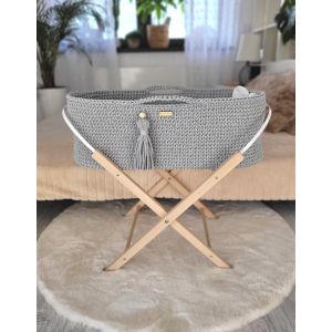 Set de Moisés Boho Hecho a Mano con Patas Natural - My Sweet Baby - Color Gris