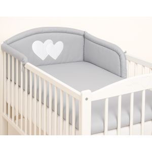 Protector de Cuna My Sweet Baby Universal Hearts Grey