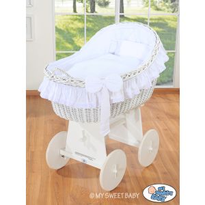 Moisés de Mimbre Carina My Sweet Baby con Base de Madera y Colchón Premium