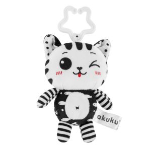 Colgante de Peluche Gato Blanco y Negro Akuku para Bebés