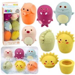 Juguetes de baño educativos figuras de goma 6 piezas