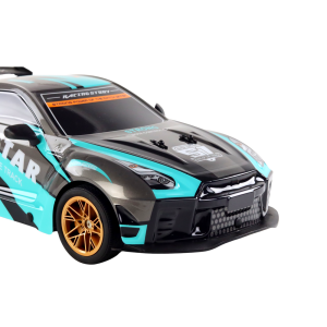 Coche Deportivo Teledirigido Grande 1:10 Turquesa y Negro
