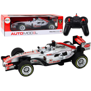 Coche de Carreras RC Control Remoto 1:12 Plata con Sonido