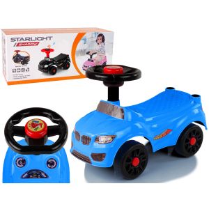 Coche andador QX-3399-2 azul para el desarrollo de habilidades motoras.