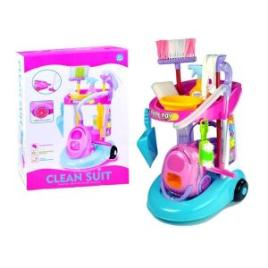 Carrito de Limpieza con Aspiradora y Accesorios
