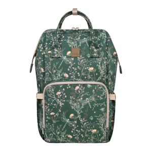 Bolsa de mamá Kikkaboo Siena Luxe Secret Garden Verde Intenso