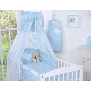 Juego de Cuna 5 piezas My Sweet Baby - Cielo Azul y Corazones