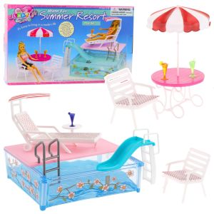 Set de Muñecas Resort de Verano con Piscina y Tobogán
