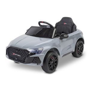 Coche eléctrico Audi RS3 Toyz en gris con diseño moderno.