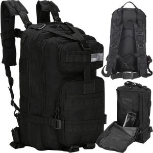 Mochila táctica XL negra Trizand para bebés y niños