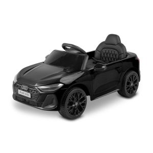Coche eléctrico Toyz Audi A5L negro con luces encendidas.