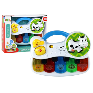 Piano Pequeño para Niños con Animales, Luces y Sonidos