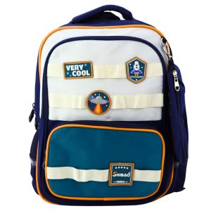 Mochila Escolar Temática Espacial con Estuche Azul Marino 16L