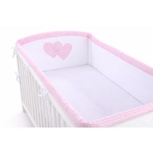 Protector de Cuna XXL My Sweet Baby - Corazones Rosa Cuadros