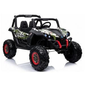 Jeep eléctrico infantil XMX603 Lean Cars camuflaje verde con mando remoto · 124 cm