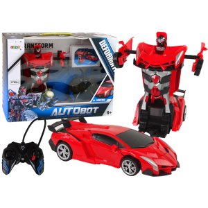 Robot Auto 2 en 1 de Lean toys mostrando su transformación