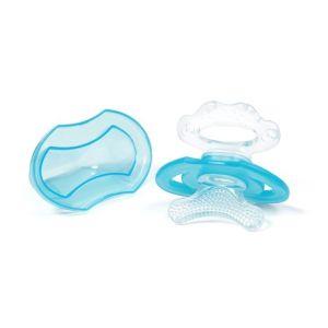 Mordedor de silicona suave Babyono para bebés, diseño ergonómico.