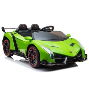 Coche Eléctrico Infantil Lamborghini Veneno Verde con Control Remoto