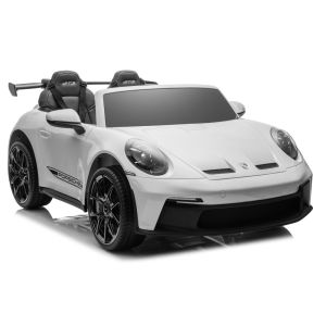Coche eléctrico infantil Porsche GT3 en color blanco con motor de 2x320W