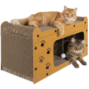 Rascador para gatos Purlov - casa de dos pisos ecológico