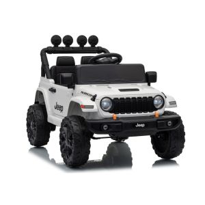 Jeep Rubicon DK-JWR558 en color blanco, vehículo eléctrico para niños