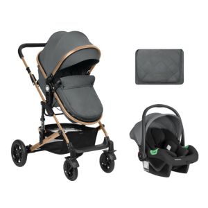 Carrito de bebé 3 en 1 Kikkaboo Amaia Gris Oscuro 2024