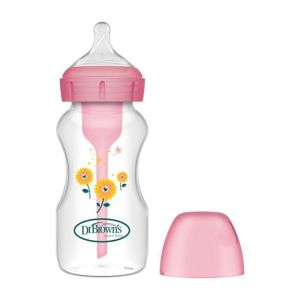 Biberón Dr brown`s Options+ 270ml Flores de Girasol Rosa