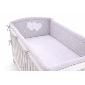 Protector de Cuna My Sweet Baby XXL Corazones Blancos y Grises