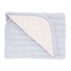 Manta de Punto Sherpa Azul Claro Kikkaboo - Bebé con Estilo