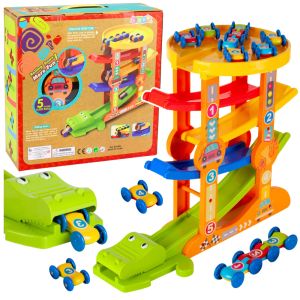 Pista de coches Crocodile con lanzador de 5 niveles