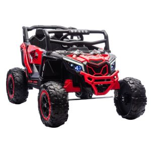 Coche eléctrico infantil M2 4x4 rojo LEAN CARS vista tres cuartos