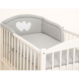 Protector de Cuna My Sweet Baby - Corazones en Gris