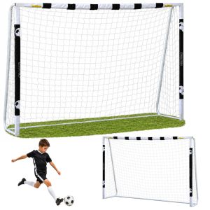 Portería de fútbol infantil grande Lean Sport 300x200x90 cm en acero, vista completa