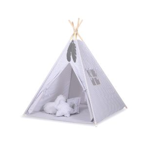 Tipi para Niños My Sweet Baby con Plumas Decorativas - Gris