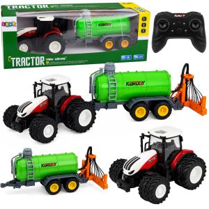 Tractor teledirigido Lean toys con remolque pulverizador y función de agua