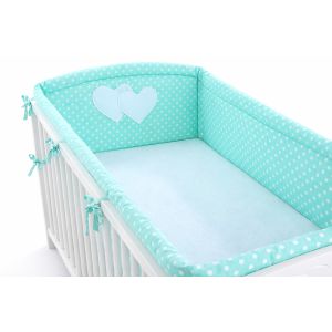 Protector de Cuna XXL My Sweet Baby - Corazones en Mint
