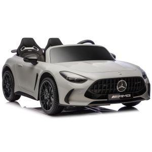 Coche eléctrico Mercedes AMG DK-GT63 en gris claro con diseño deportivo