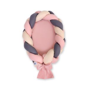 Cuna Nido trenzado 2 en 1 My Sweet Baby - Beige y Rosa
