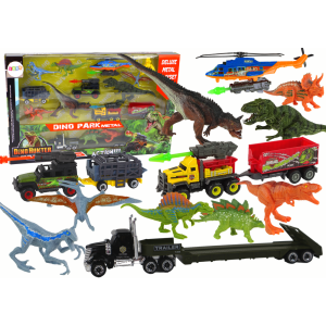 Set de Vehículos de Helicóptero y Dinosaurios - 8 Piezas Coloridas