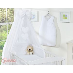 Dosel de Cuna My Sweet Baby con Corazones Blancos 160x250cm