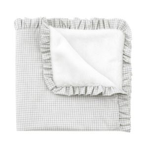 Manta reversible 65x65x1 cm Polo Grey de Cambrass con volante fruncido.