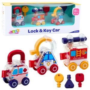 Set Educativo de Coches con Llaves - Ambulancia, Bomberos y Policía